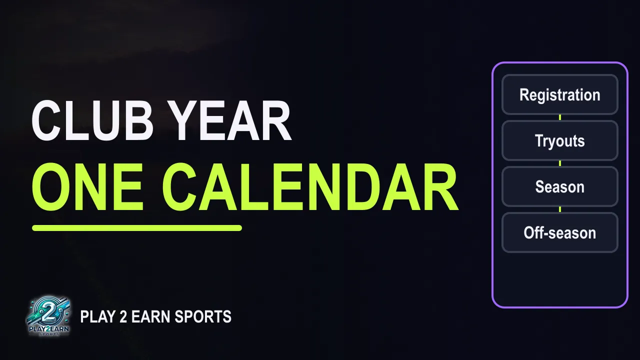 Title card of the video "Youth Sports Club Season Calendar: A Year Plan in 7 Blocks"