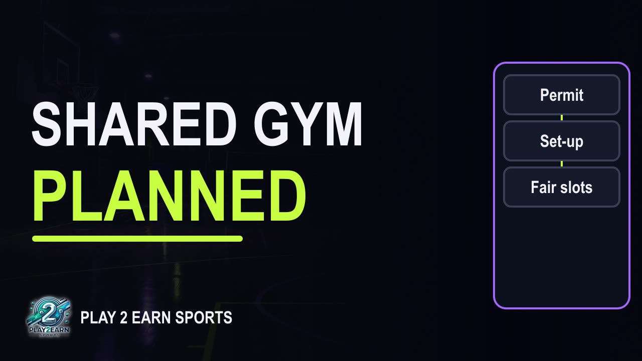 Title card of the video "School Gym Rental Schedule: Share Basketball and Volleyball Court Time"