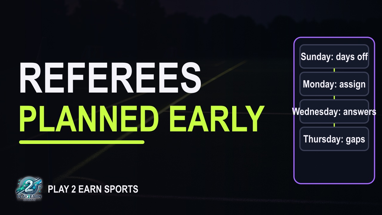 Title card of the video "Soccer Referee Scheduling: A Weekly Routine Assignors and Referees Both Like"