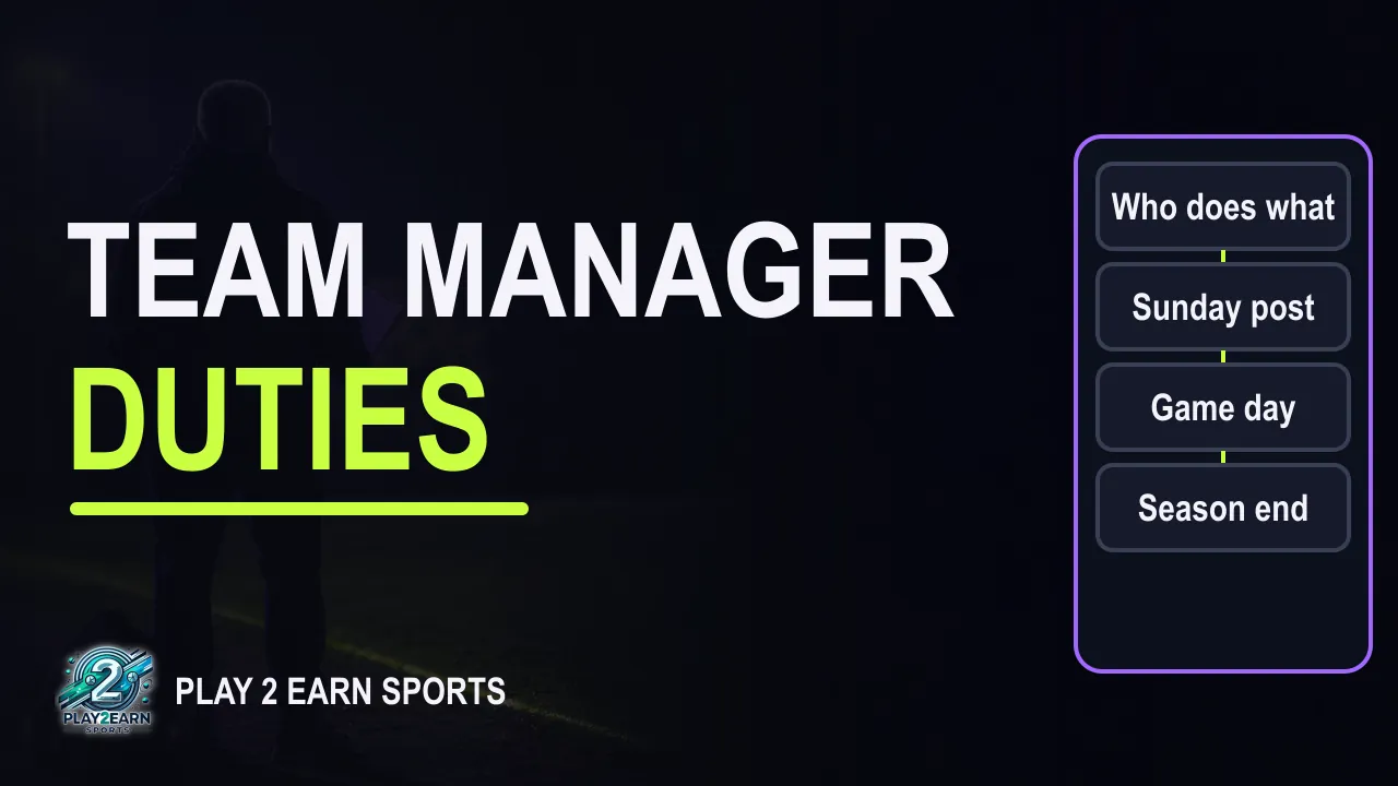 Title card of the video "Team Manager Duties: What a Youth Team Manager Does"