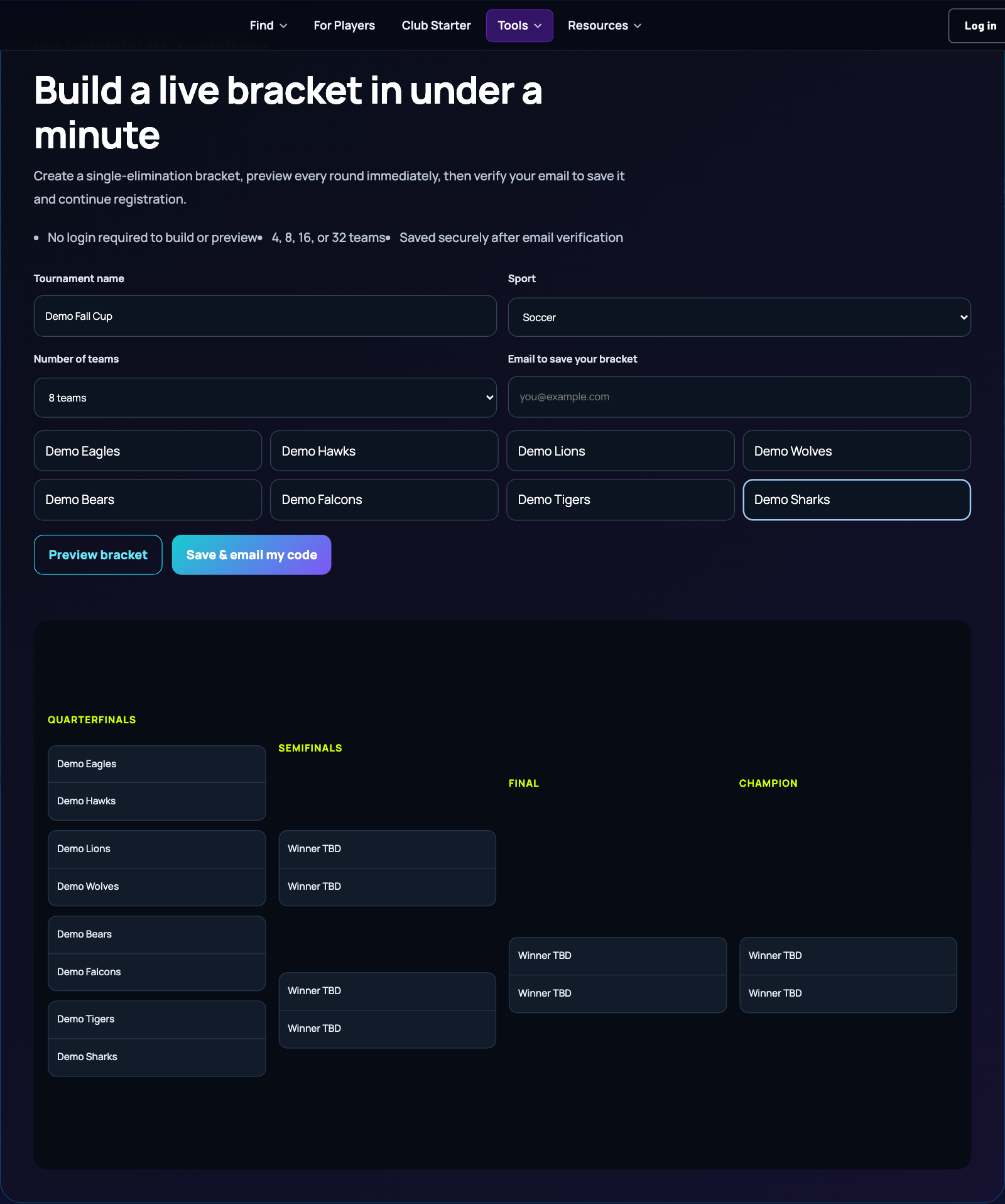 Free Bracket Generator Opens to Every Sports Organizer