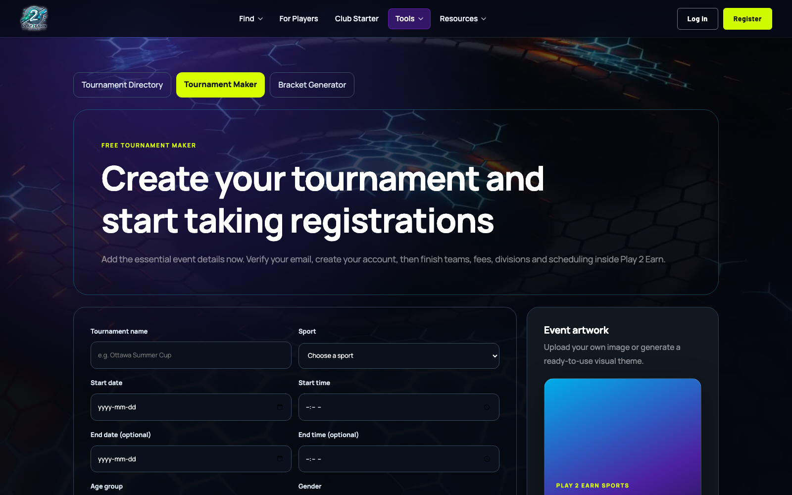 Free Tournament Maker Takes Events From Idea to Sign-Up
