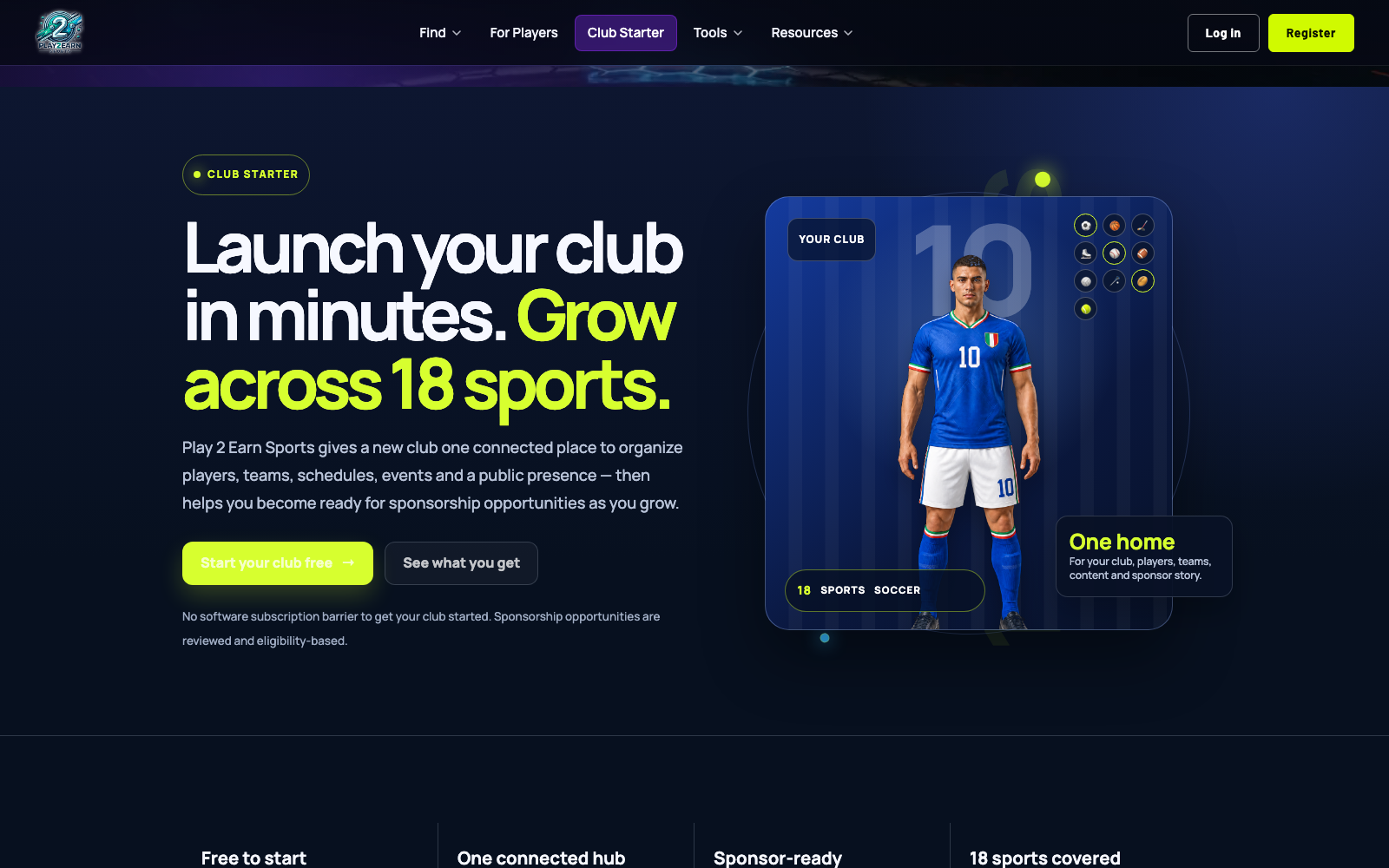 Club Starter: Start a Sports Club Free in 18 Sports